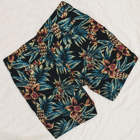 George Men's Shorts Hawaiian Tropical  Floral Print Multicolored sz 34 Inseam 8" - Picture 2 of 12